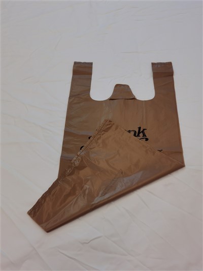 Siva majica plastična vrečka za logotip